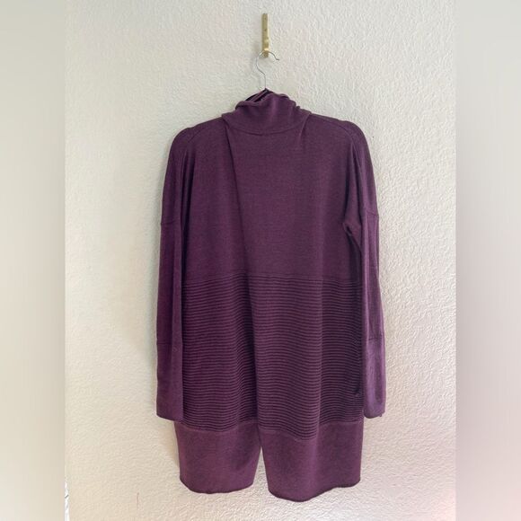 Lululemon Sit In Lotus Sweater Cardigan Wrap II Heathered Plum size 6 - Picture 3 of 7